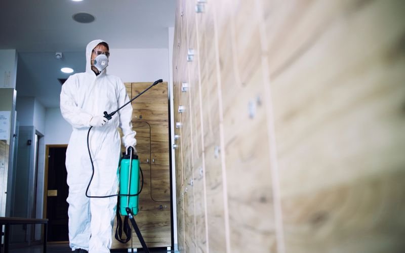 gym and locker room disinfection